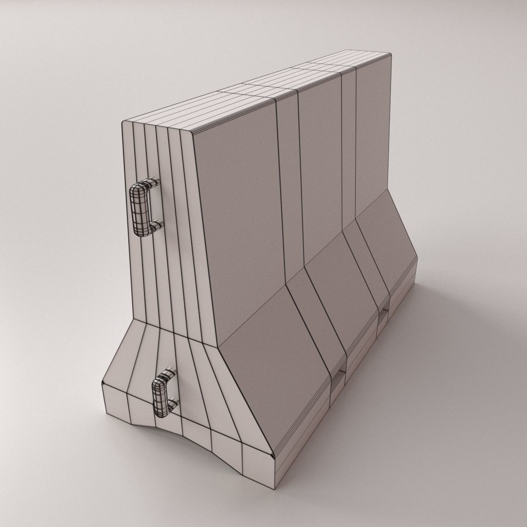 Concrete Barricade 3D model_4