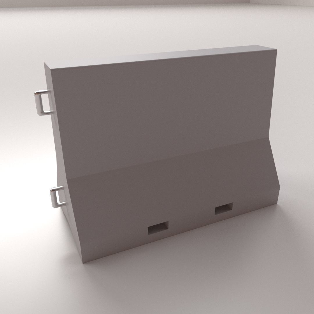 Concrete Barricade 3D model_1