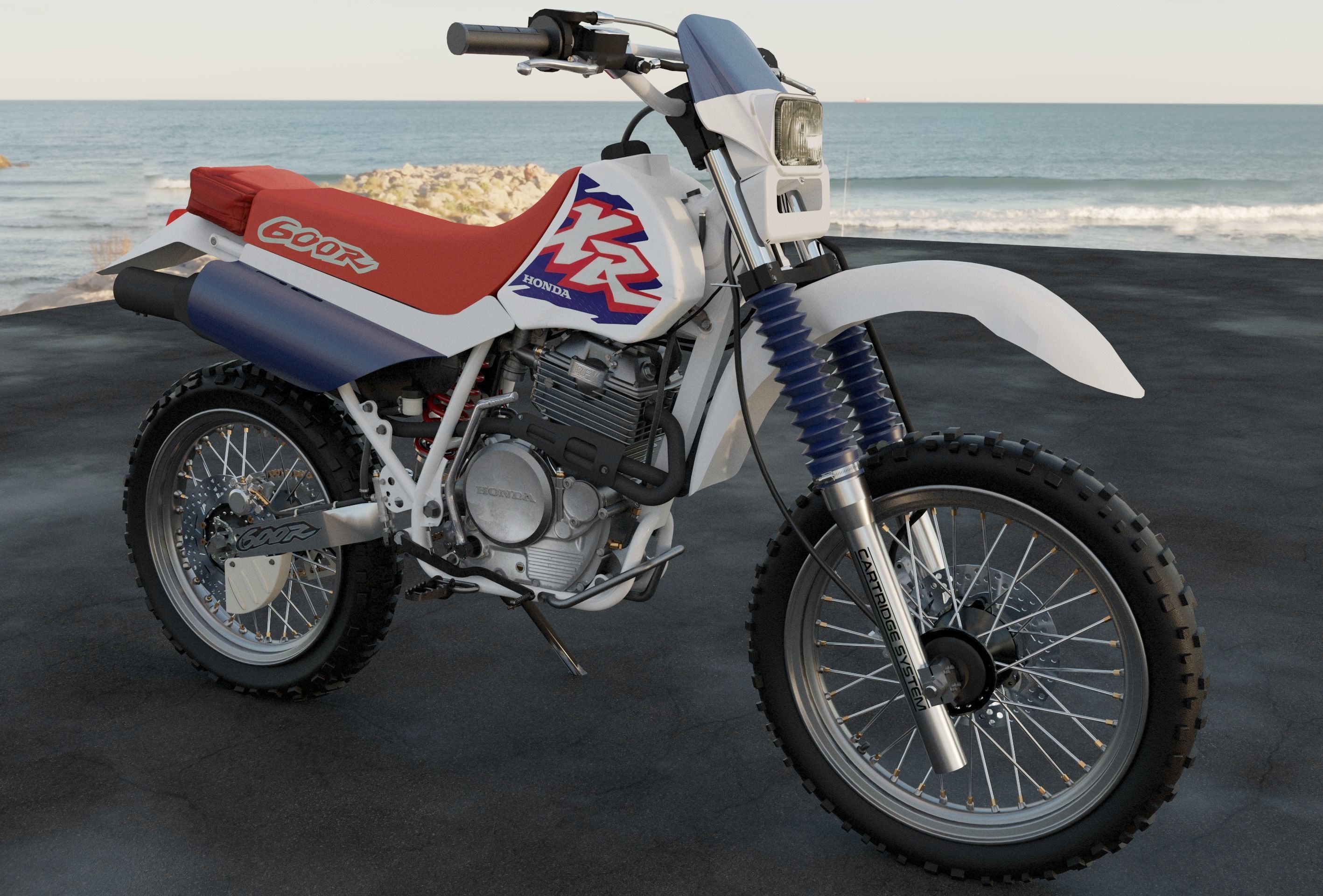 Moto XR - 600 Japonesa 3D model_3