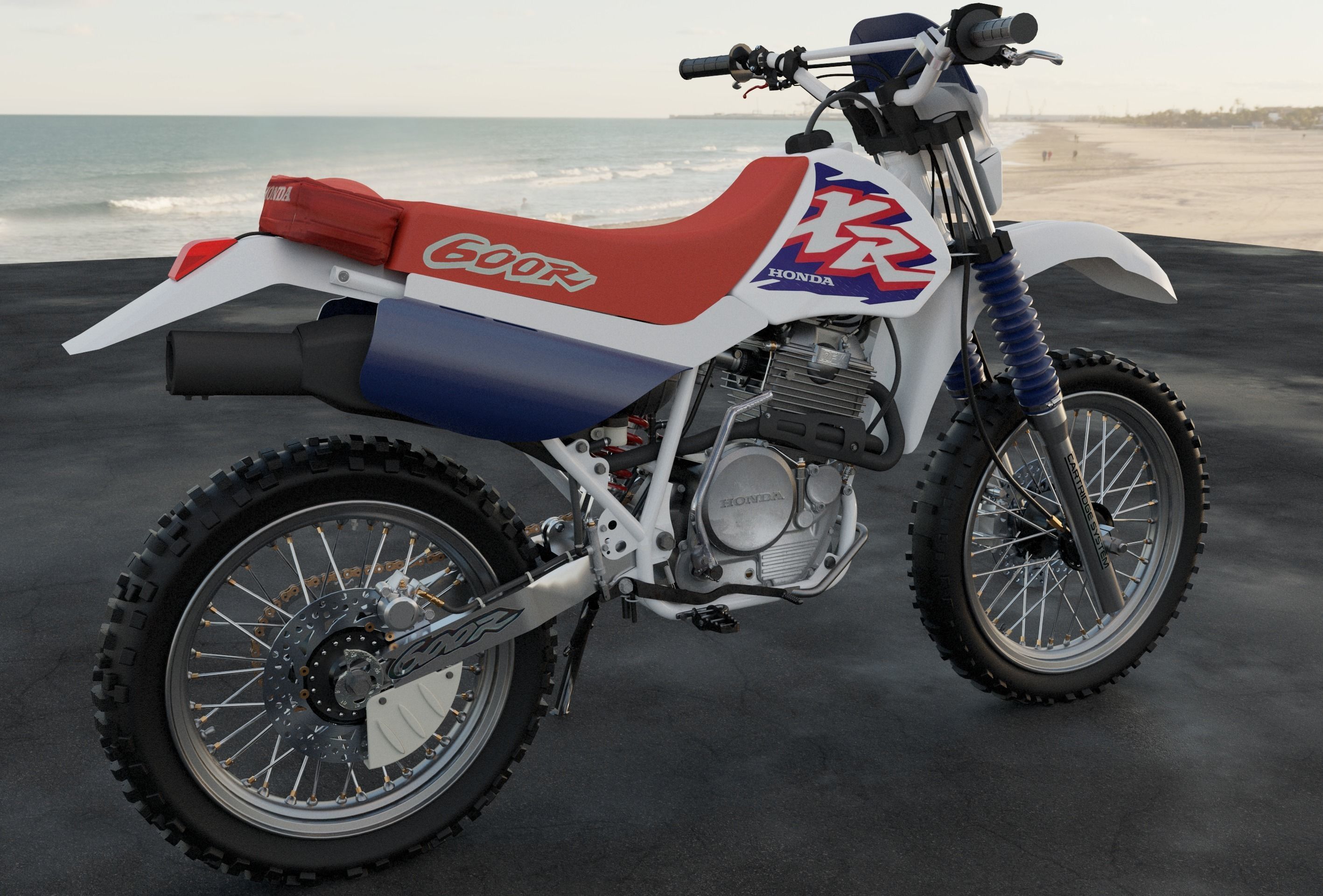 Moto XR - 600 Japonesa 3D model_4