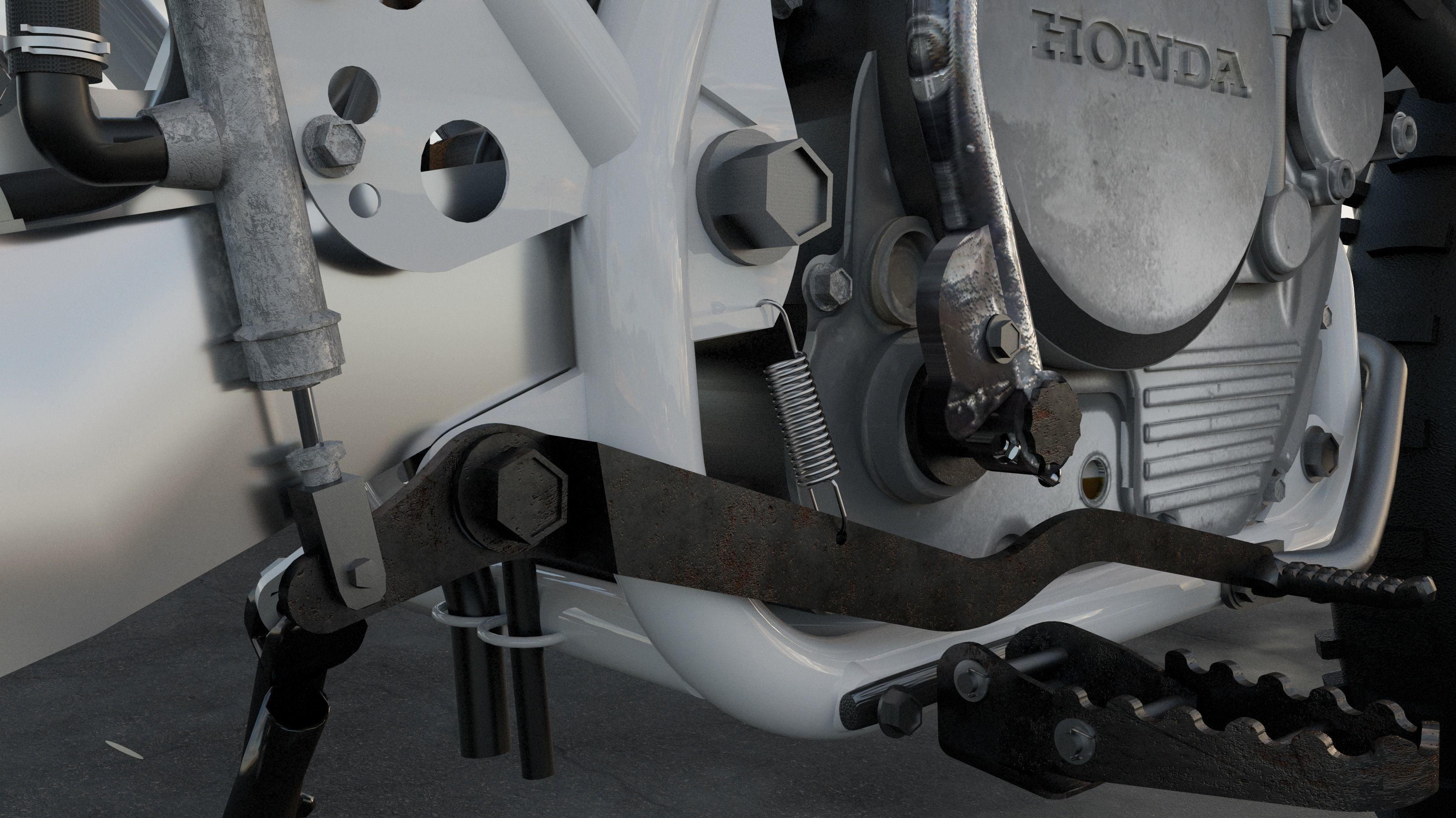 Moto XR - 600 Japonesa 3D model_10