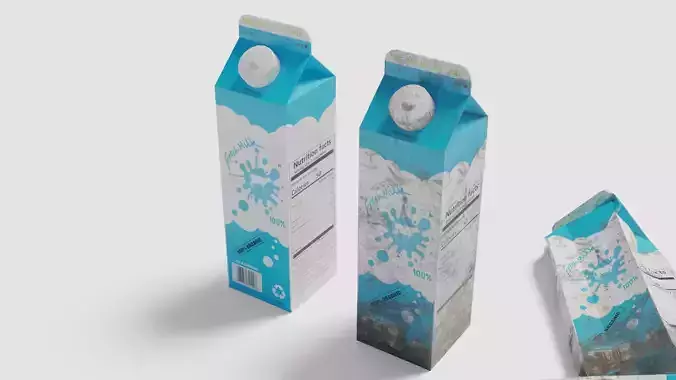 Milk Carton with 2k pbr texture