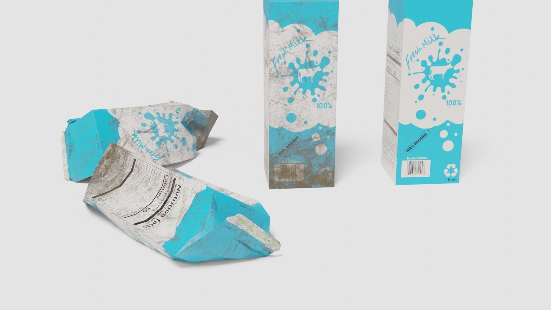 Milk Carton with 2k pbr texture Low-poly 3D model_3