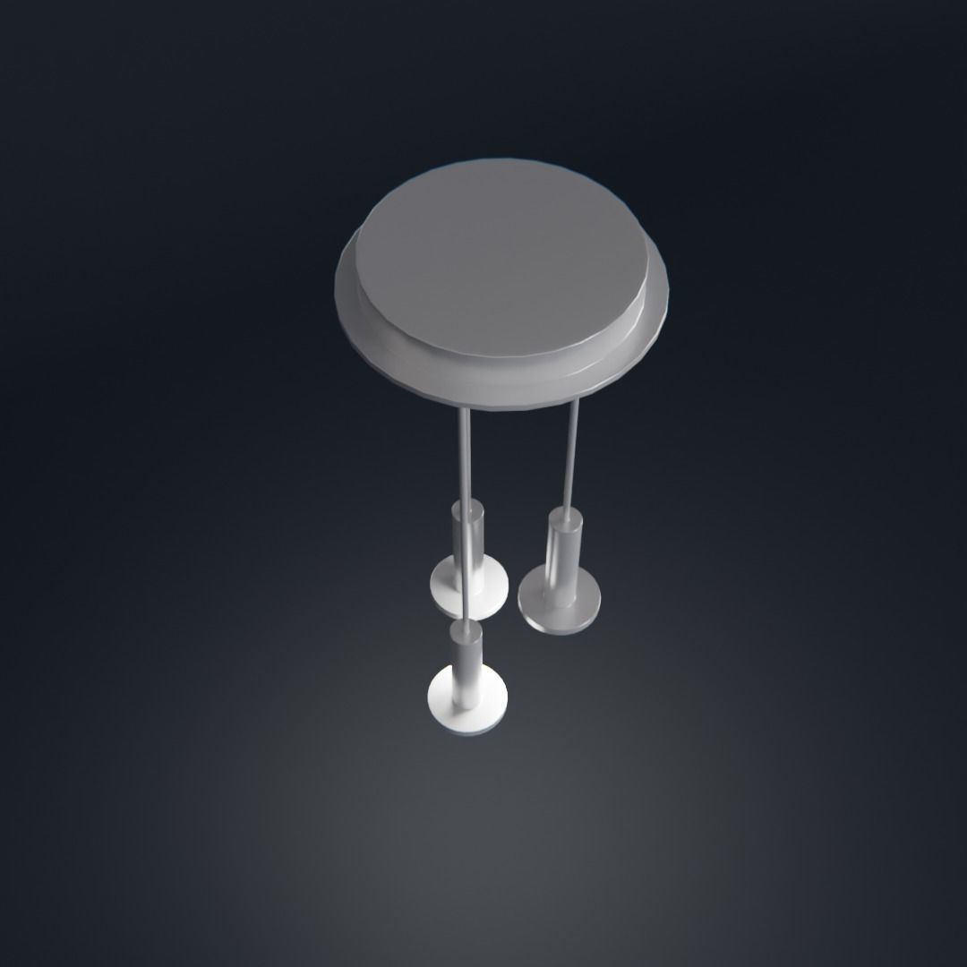 Cielo 3 Chandelier 2 different colors Low-poly 3D model_7