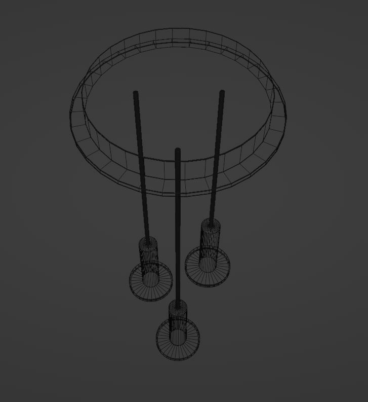 Cielo 3 Chandelier 2 different colors Low-poly 3D model_15