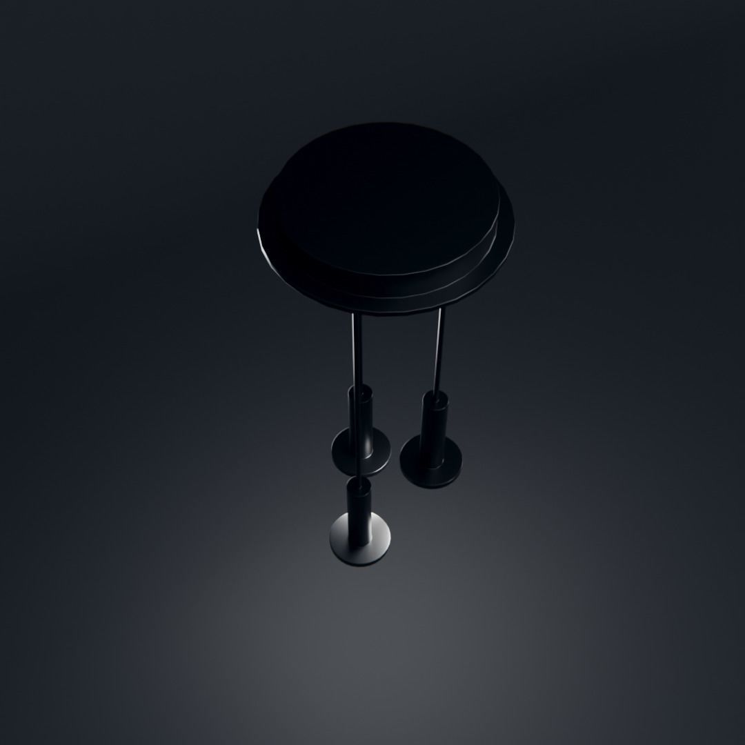 Cielo 3 Chandelier 2 different colors Low-poly 3D model_6