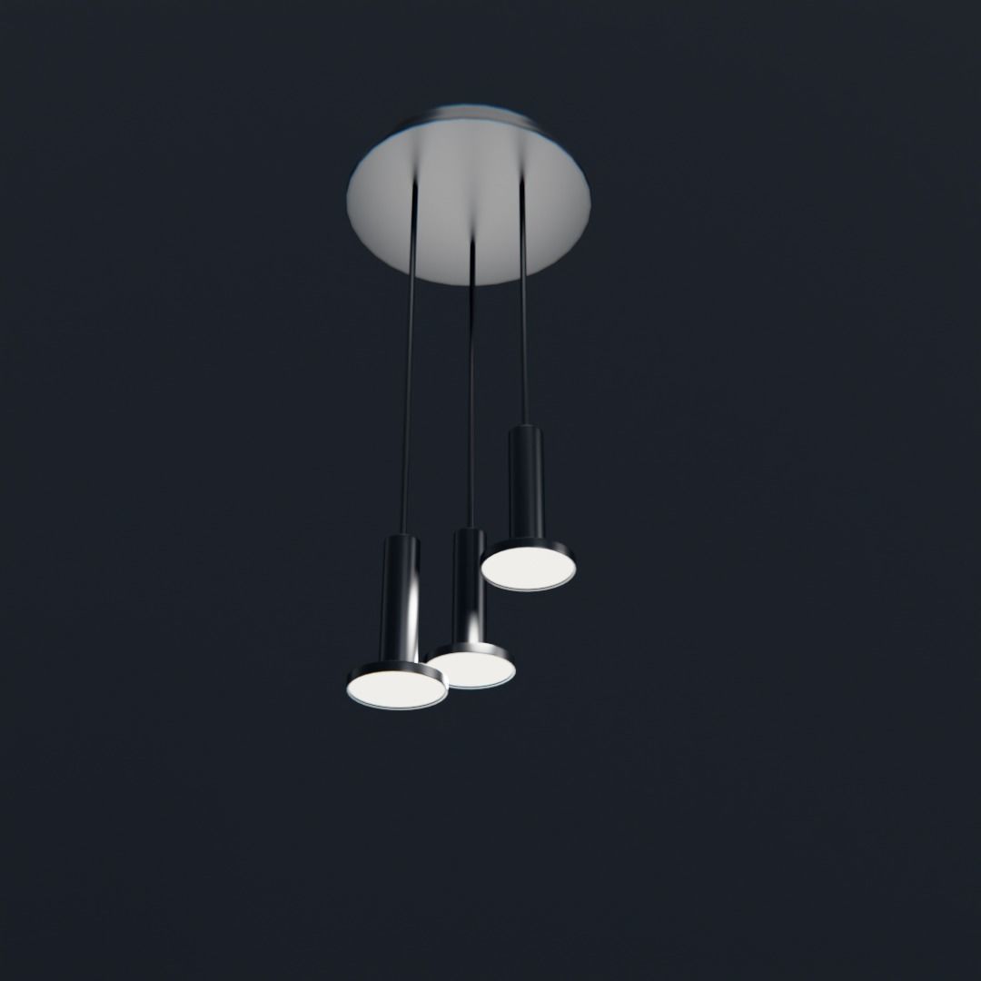 Cielo 3 Chandelier 2 different colors Low-poly 3D model_8