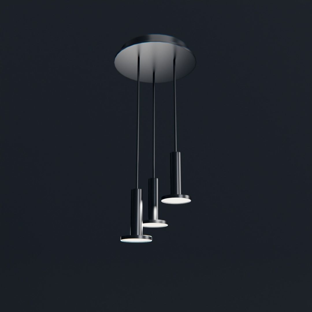 Cielo 3 Chandelier 2 different colors Low-poly 3D model_10