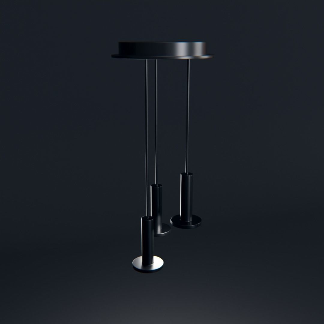 Cielo 3 Chandelier 2 different colors Low-poly 3D model_2