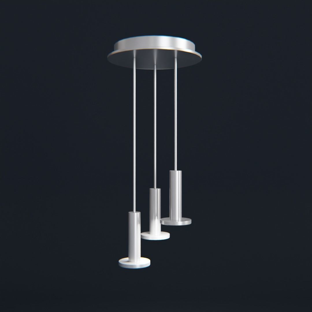 Cielo 3 Chandelier 2 different colors Low-poly 3D model_1
