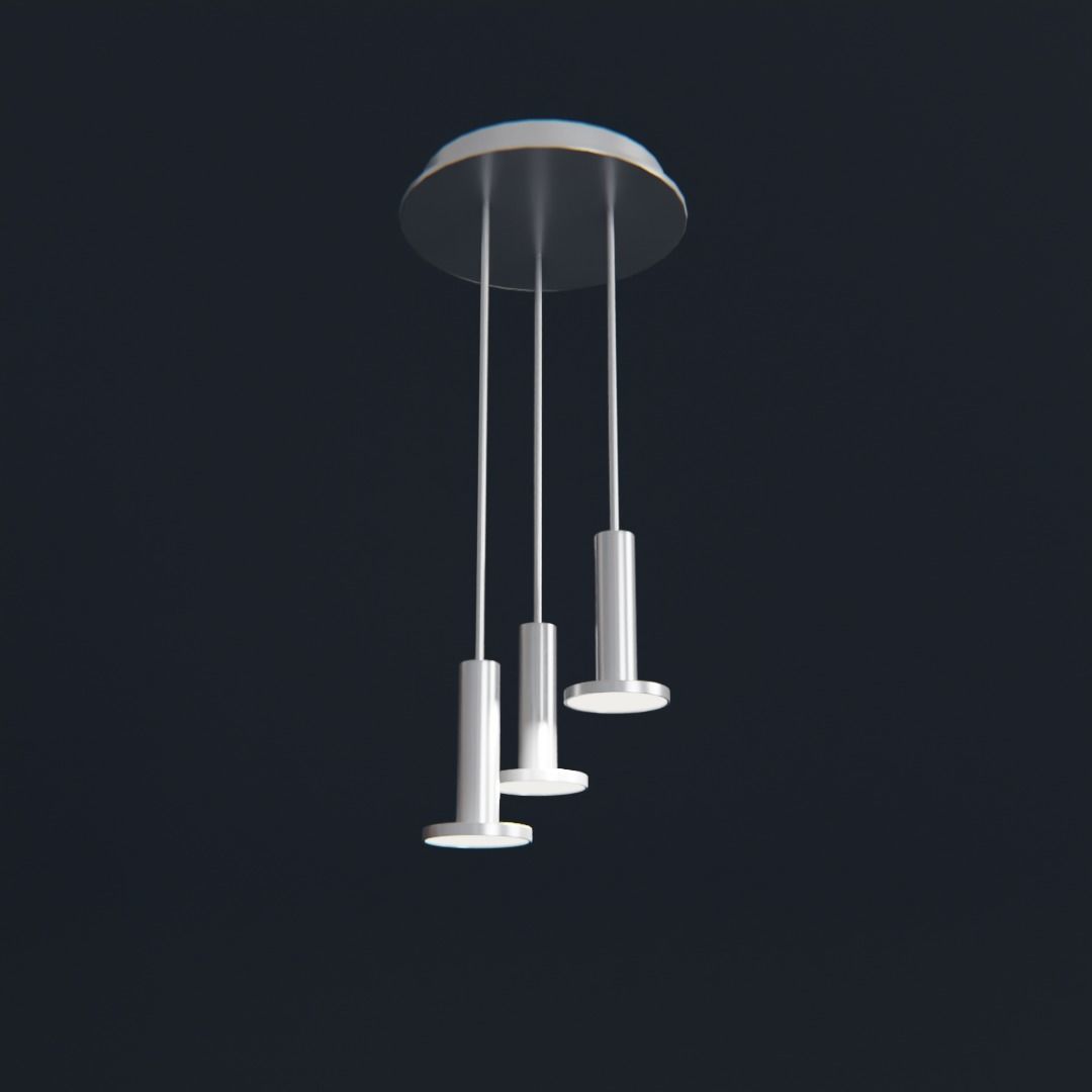 Cielo 3 Chandelier 2 different colors Low-poly 3D model_11