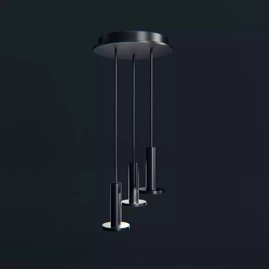 Cielo 3 Chandelier 2 different colors Low-poly 3D model_0