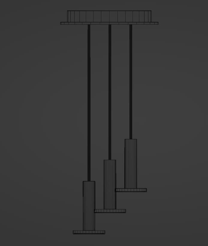 Cielo 3 Chandelier 2 different colors Low-poly 3D model_12