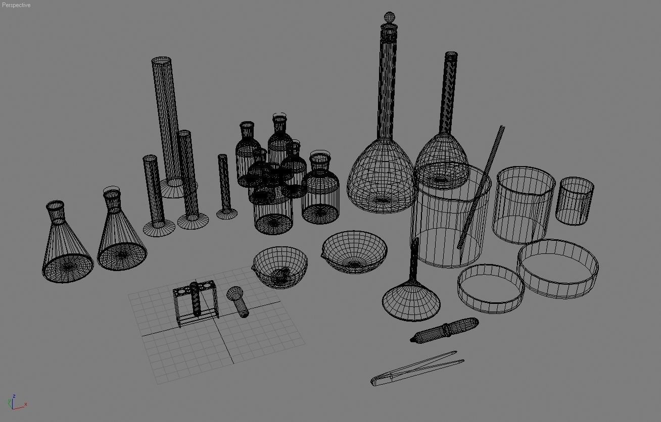 Lab equipment Low-poly 3D model_3