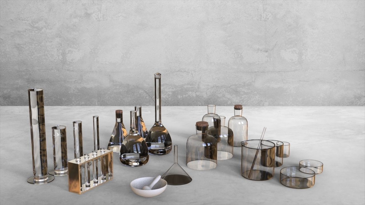 Lab equipment Low-poly 3D model_2