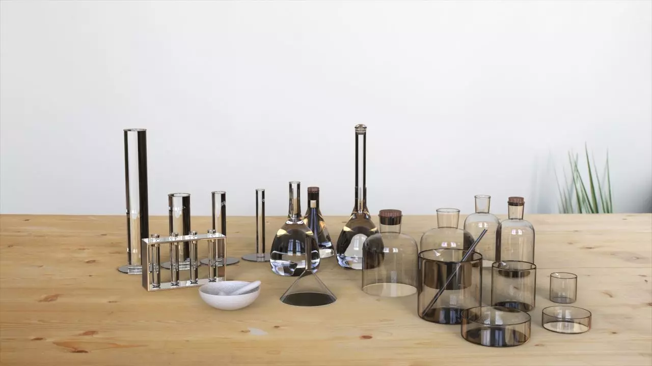 Lab equipment Low-poly 3D model_0