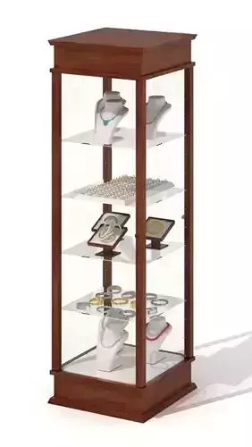 Wood And Glass Jewelry Display Case