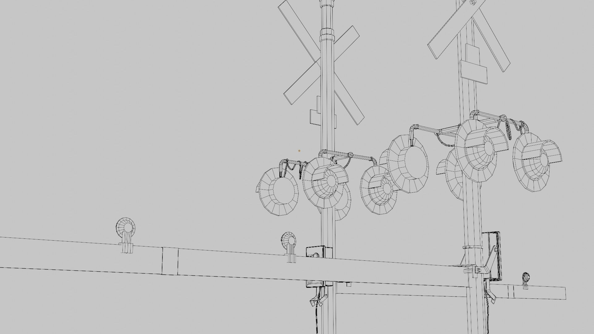 Railroad Crossing Gate with pbr textures Low-poly 3D model_14