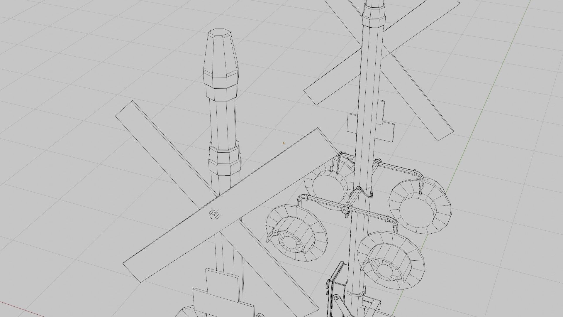 Railroad Crossing Gate with pbr textures Low-poly 3D model_13