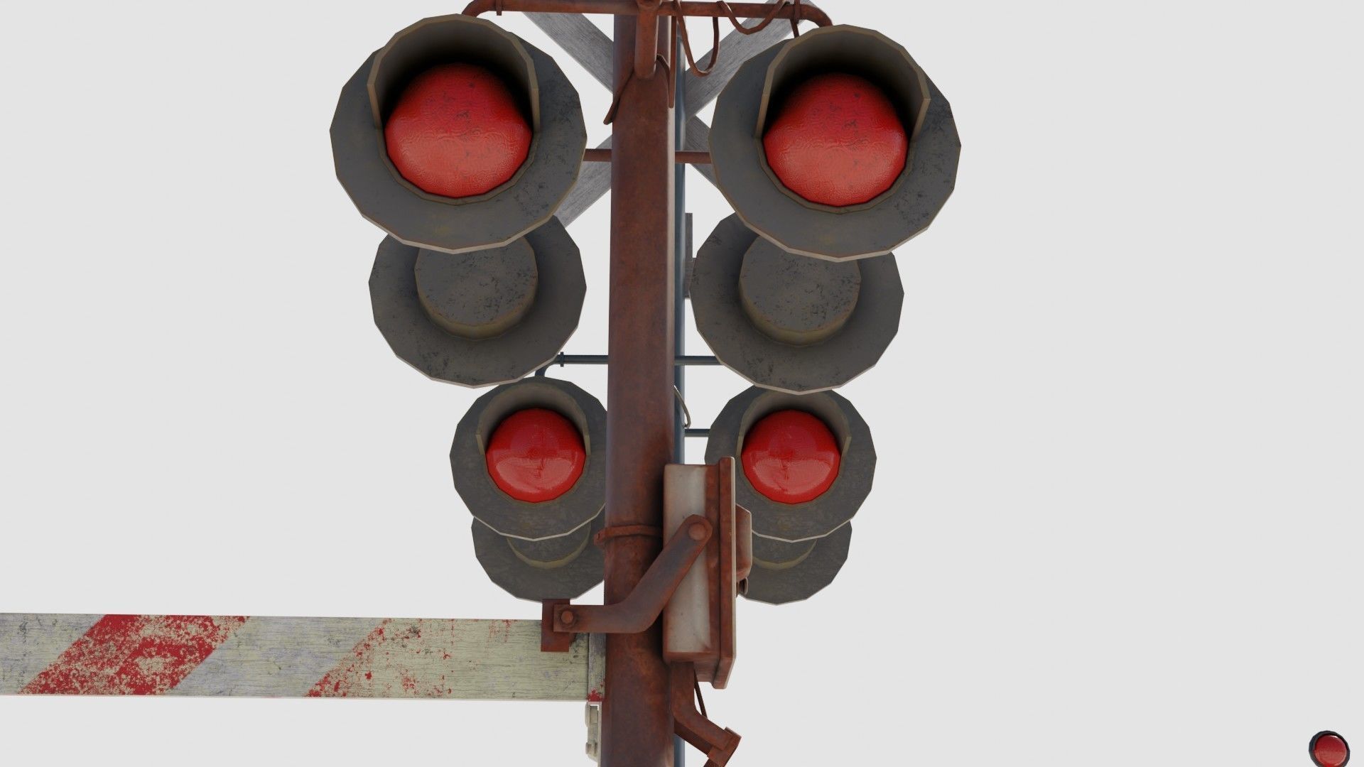 Railroad Crossing Gate with pbr textures Low-poly 3D model_1