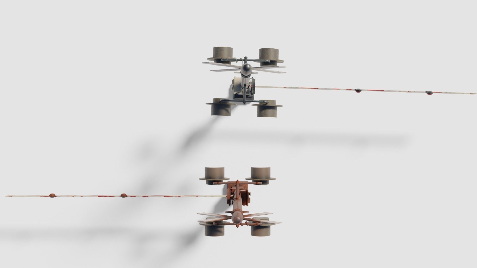 Railroad Crossing Gate with pbr textures Low-poly 3D model_6