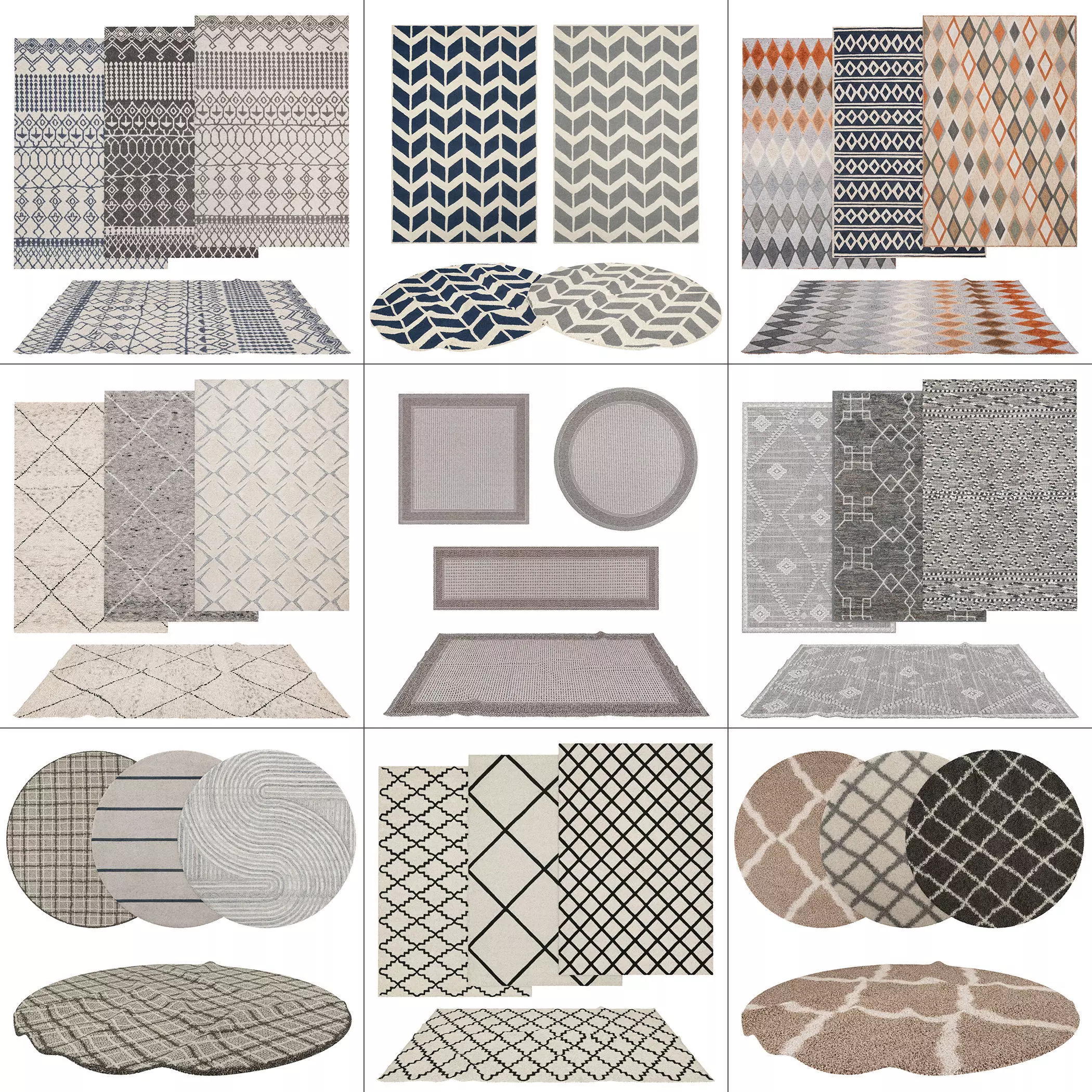 9 in 1 Rug Collection No 35 Low-poly 3D model