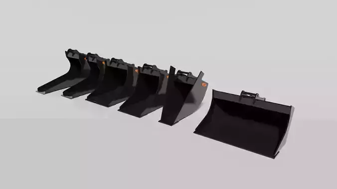 JST Nordic Line 20-25 Ton Bucket Collection Low-poly 3D model