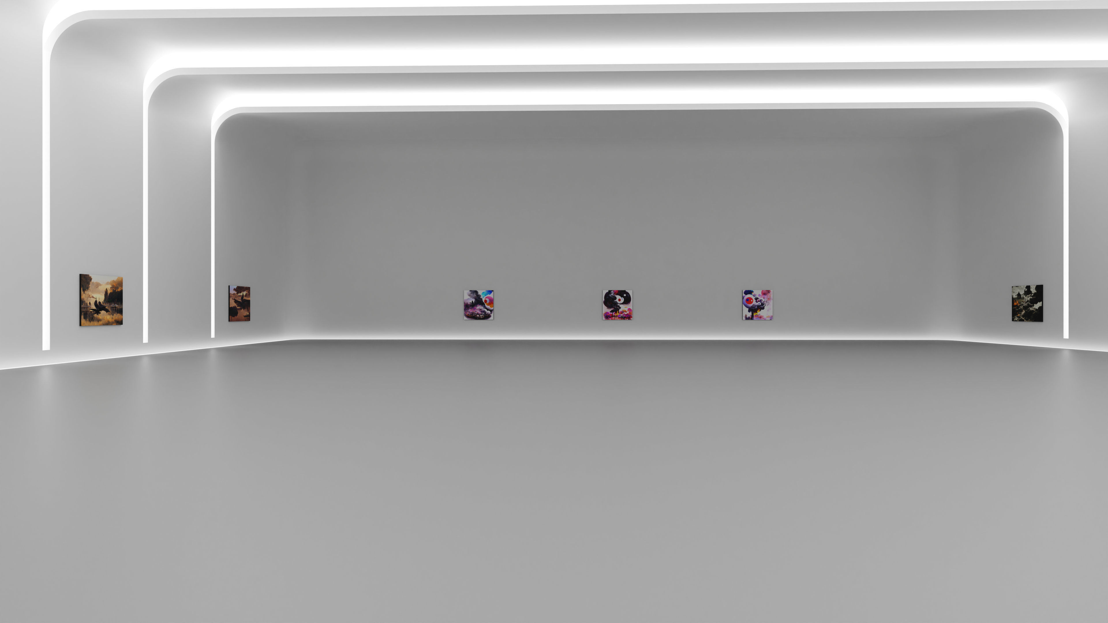 Art Museum Gallery Interior 27 Low-poly 3D model_8