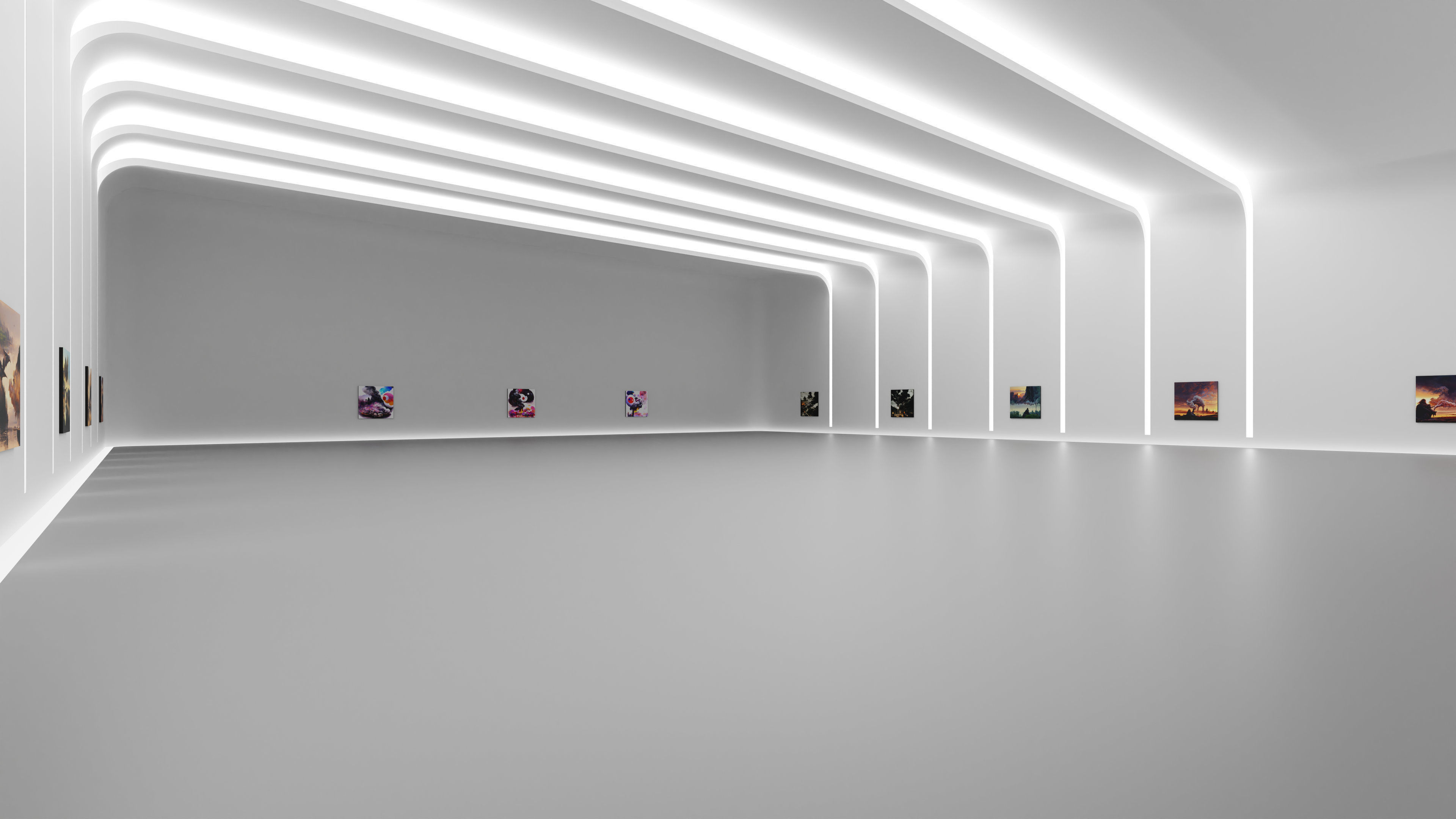 Art Museum Gallery Interior 27 Low-poly 3D model_7