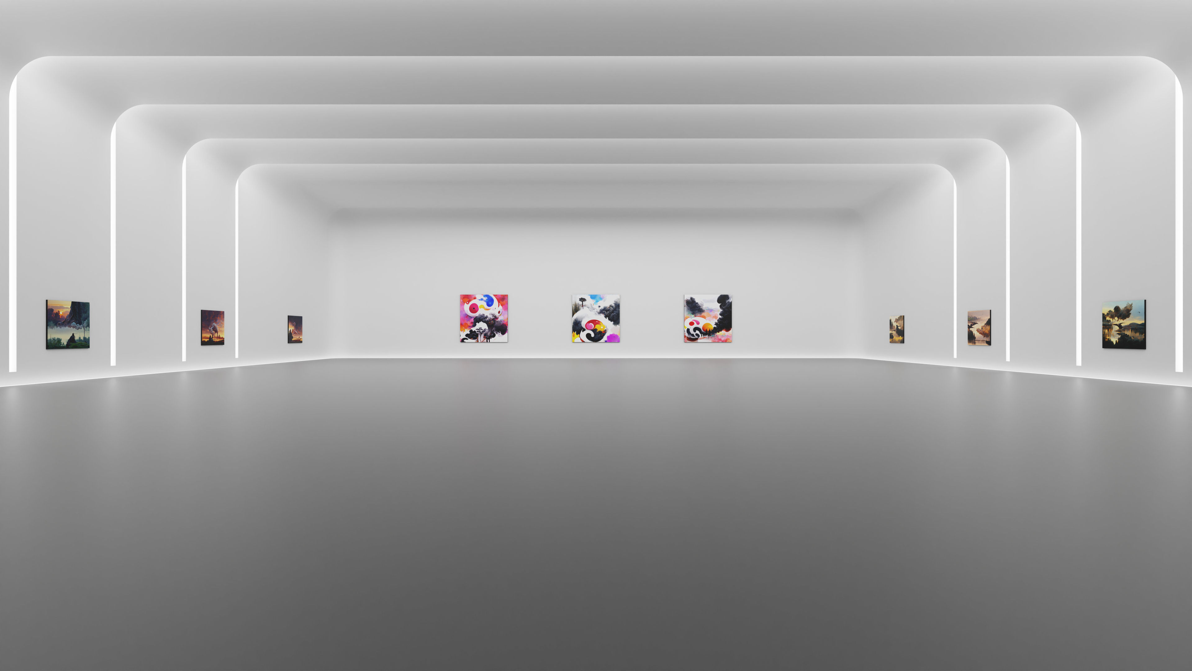 Art Museum Gallery Interior 27 Low-poly 3D model_4