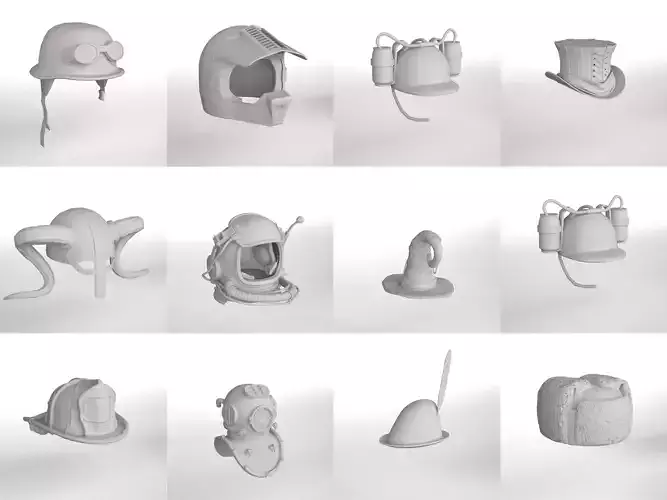 Hat Collection Total 42 Hats From All Fields NFT and Game Ready