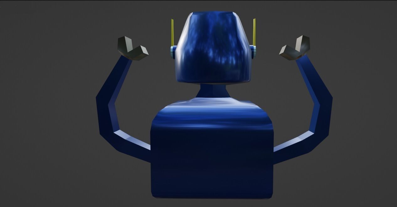 Blue the Robot Free low-poly 3D model_5