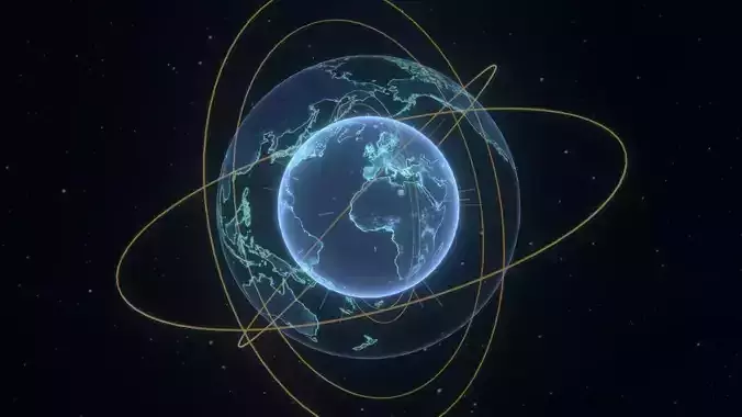 Animated Hologram Planet Earth 2 Sci-Fi 3D Model Low-poly 3D model