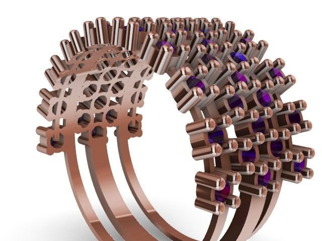 5 line diamond ring stl verified 3D print model_16