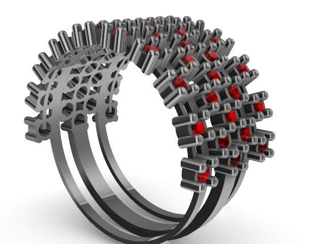 5 line diamond ring stl verified 3D print model_12