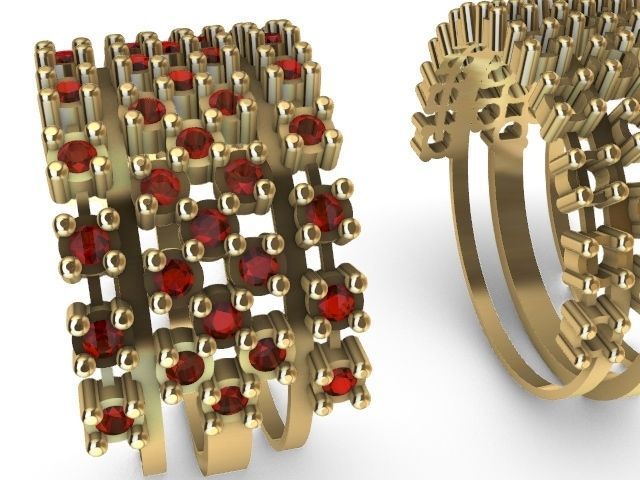 5 line diamond ring stl verified 3D print model_6