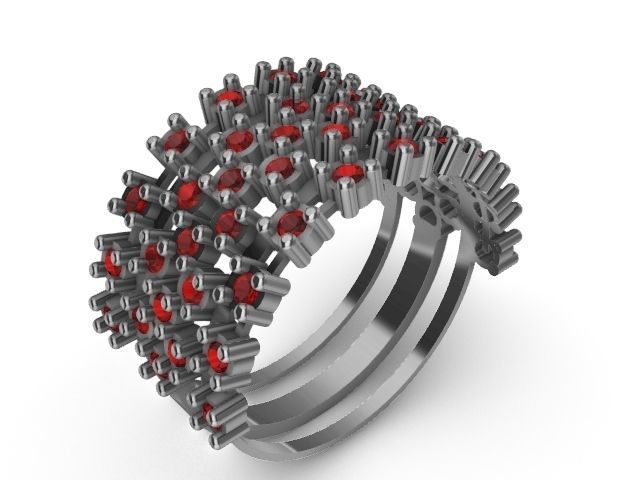 5 line diamond ring stl verified 3D print model_1