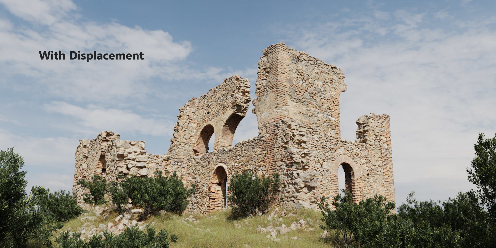 Modular Brick Stone Ruin Set Pbr Scan 3D model_7