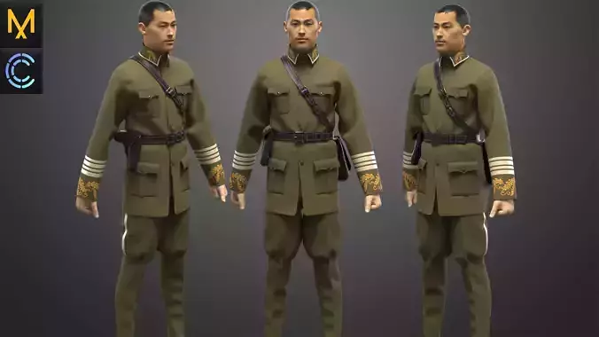 Male Military Uniform  OBJ mtl FBX ZPRJ