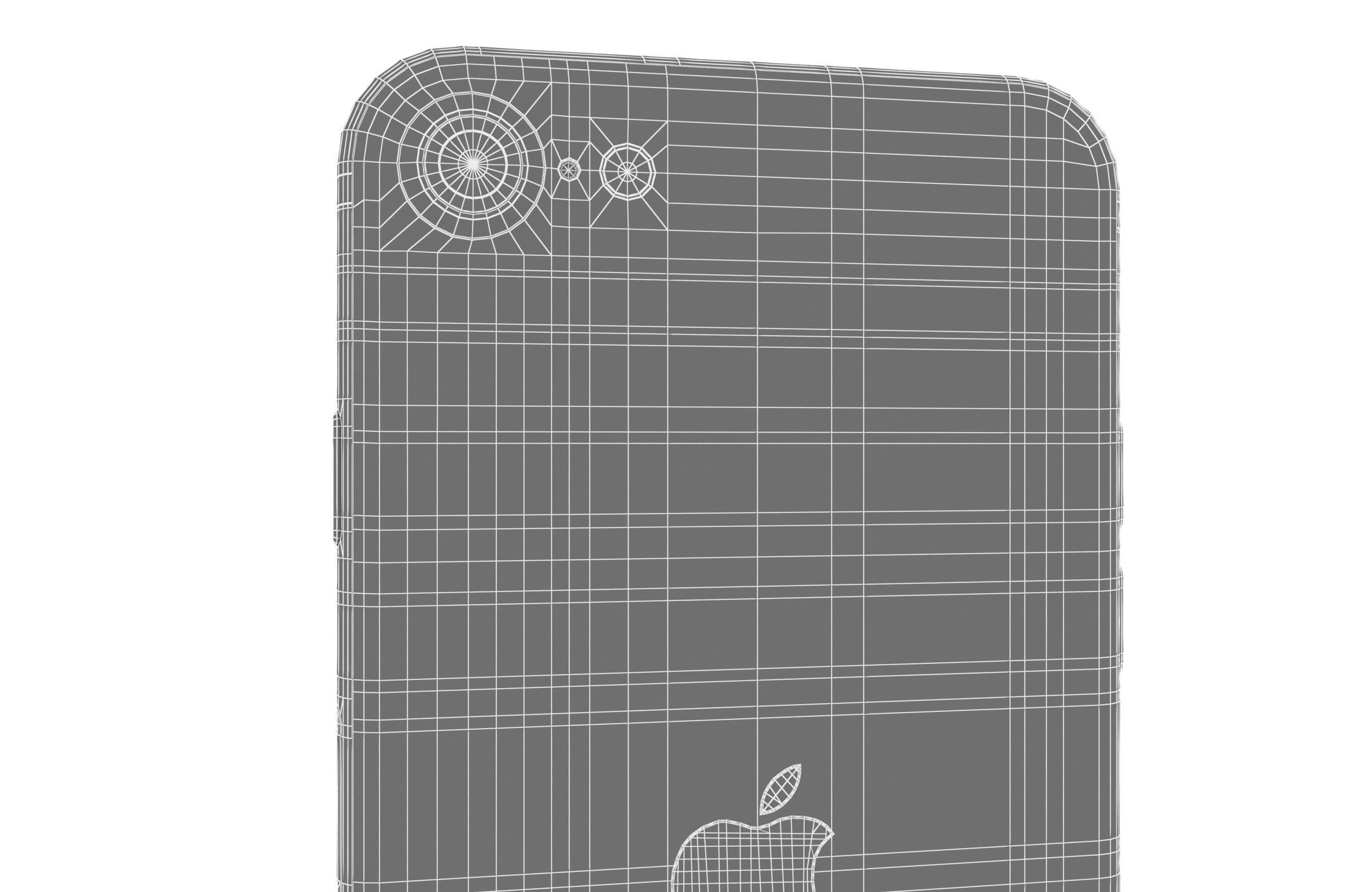 Apple iPhone SE 2022 Red Low-poly 3D model_20