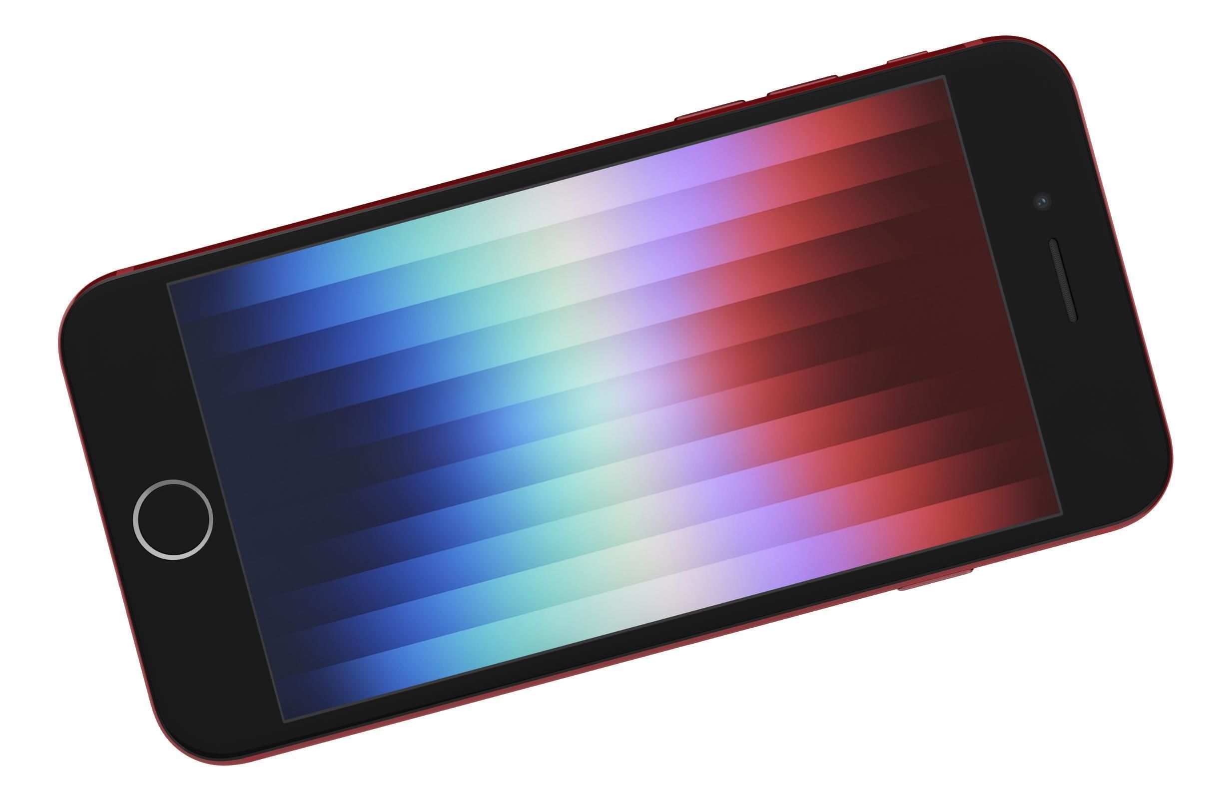 Apple iPhone SE 2022 Red Low-poly 3D model_10