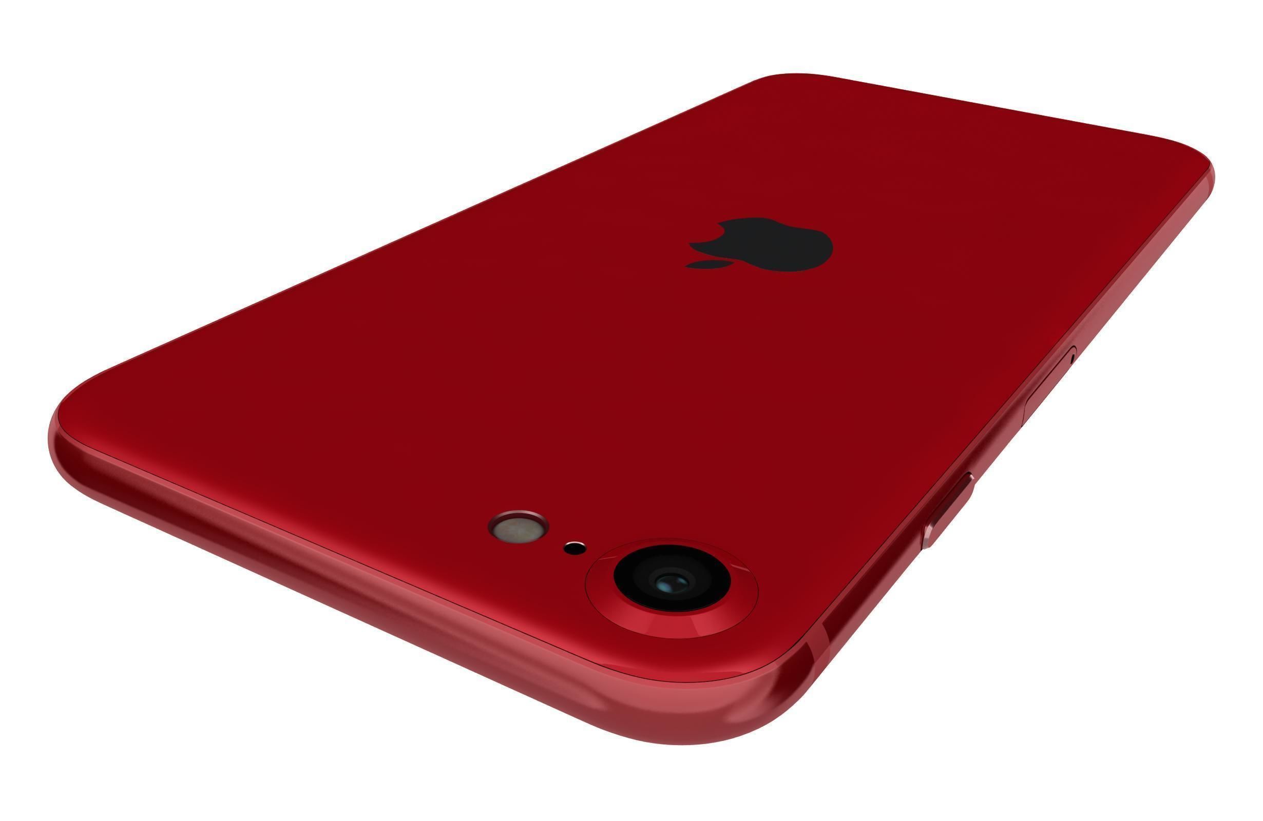 Apple iPhone SE 2022 Red Low-poly 3D model_15