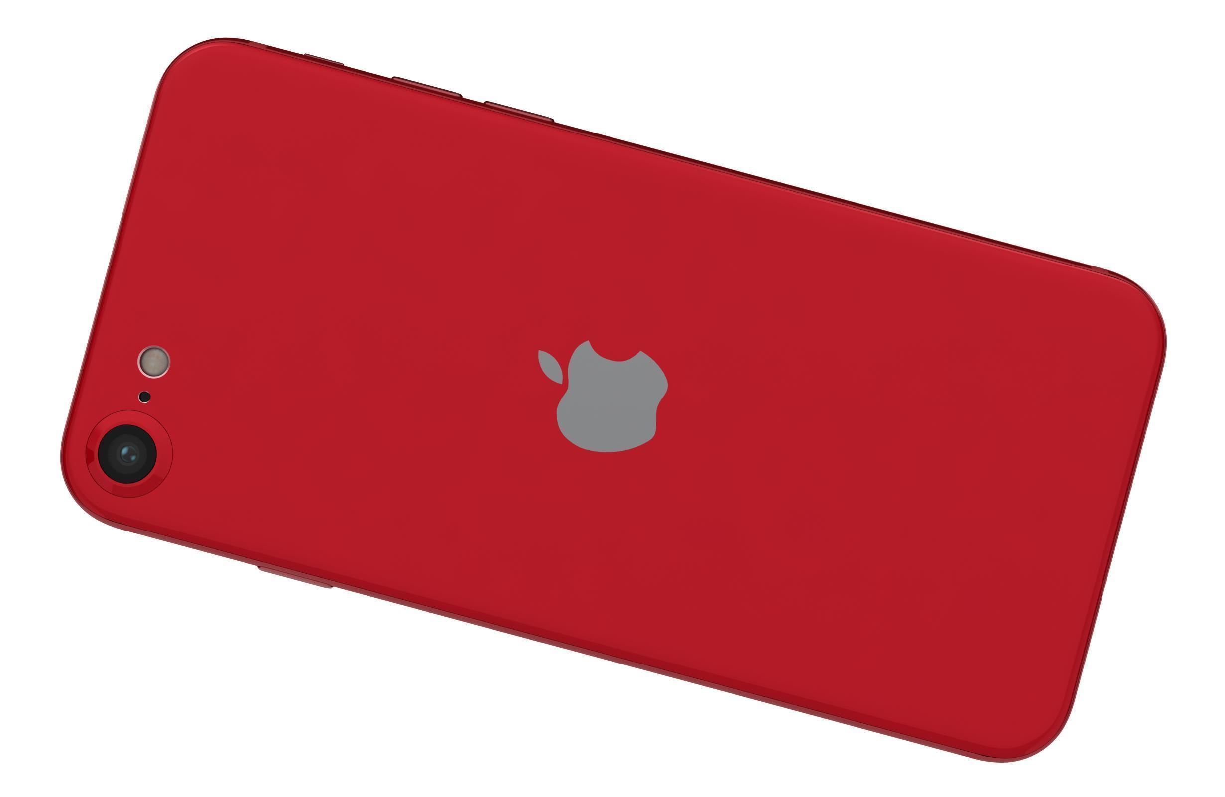 Apple iPhone SE 2022 Red Low-poly 3D model_11