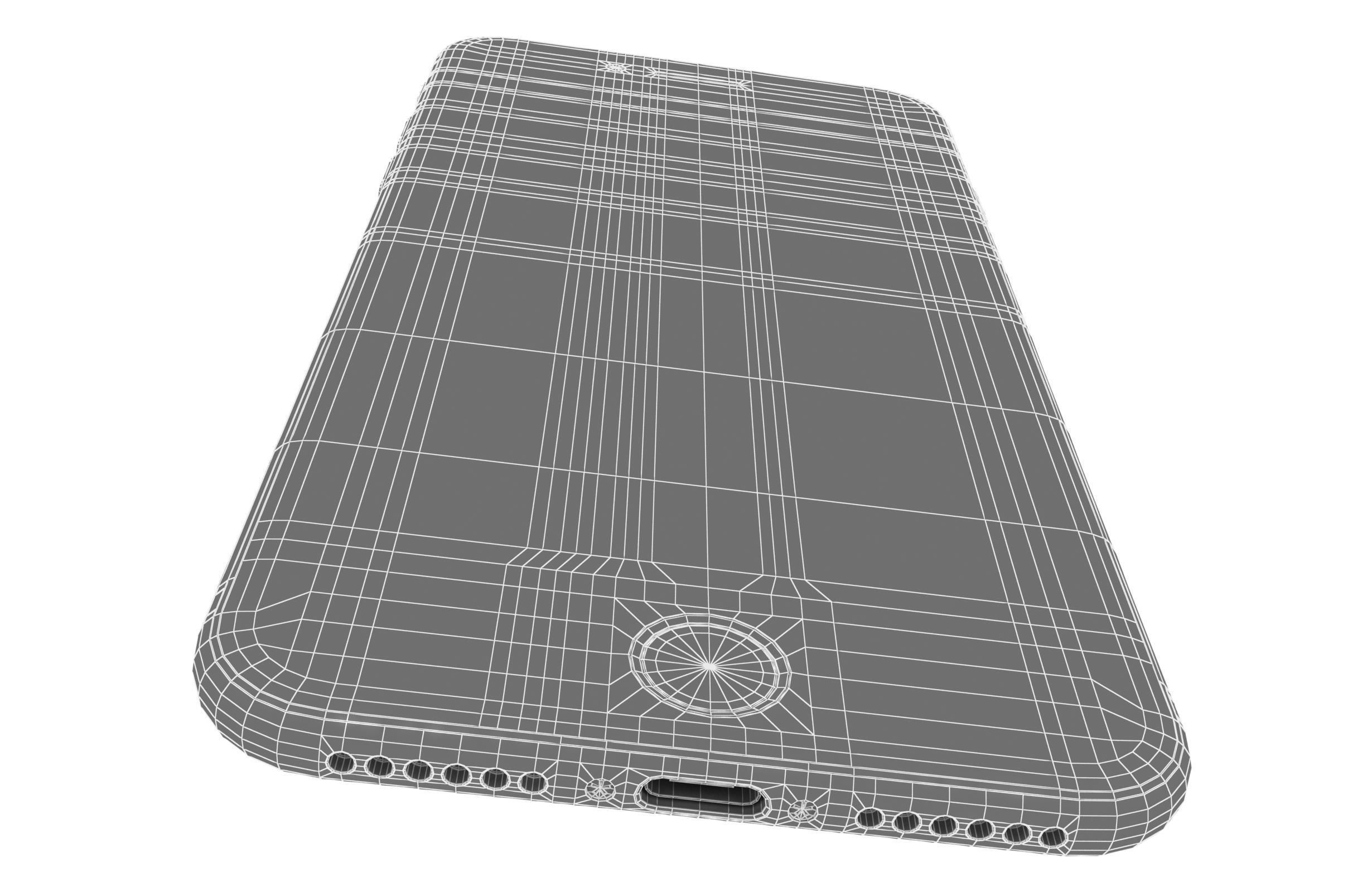 Apple iPhone SE 2022 Red Low-poly 3D model_19