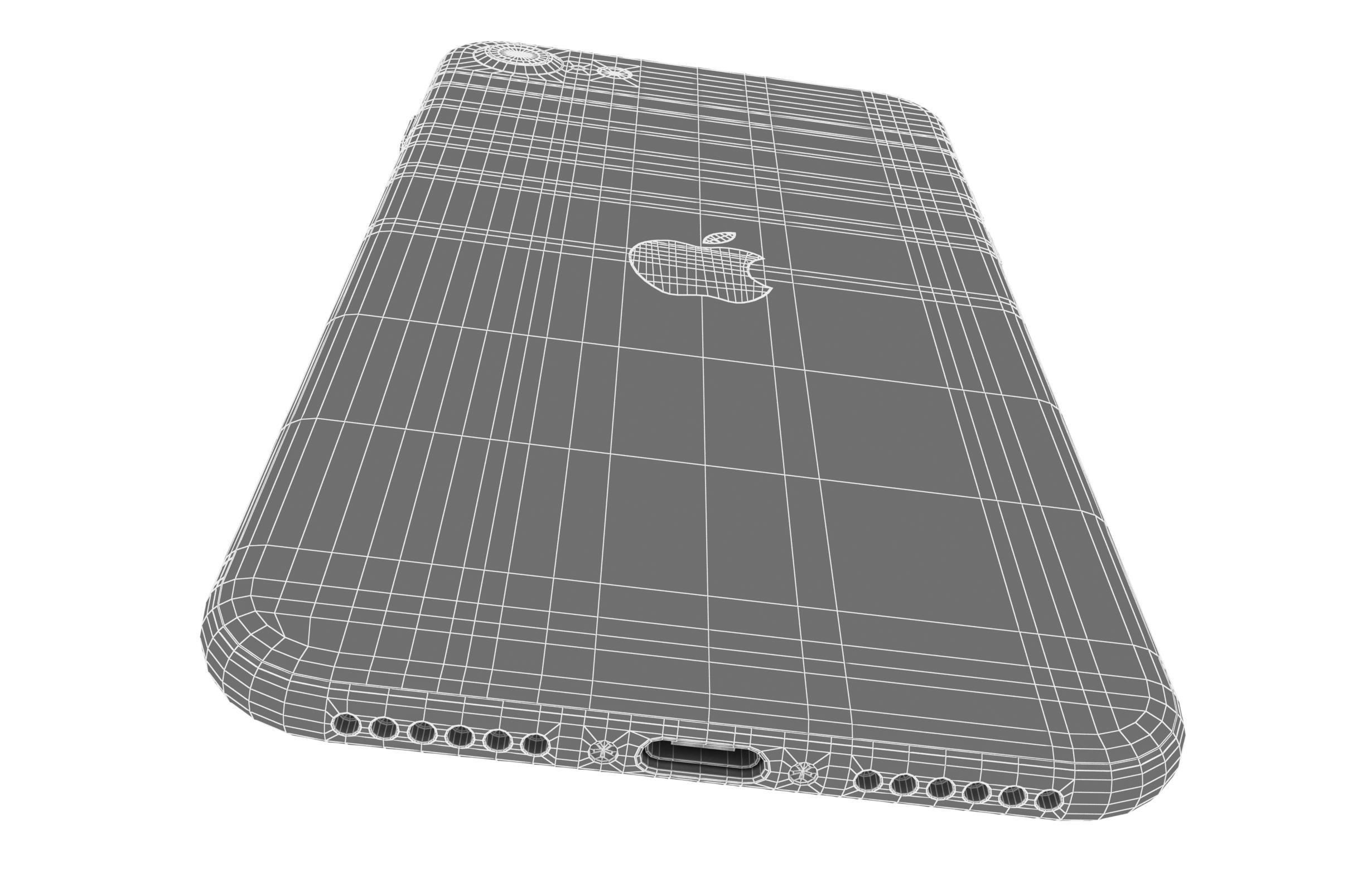 Apple iPhone SE 2022 Red Low-poly 3D model_21