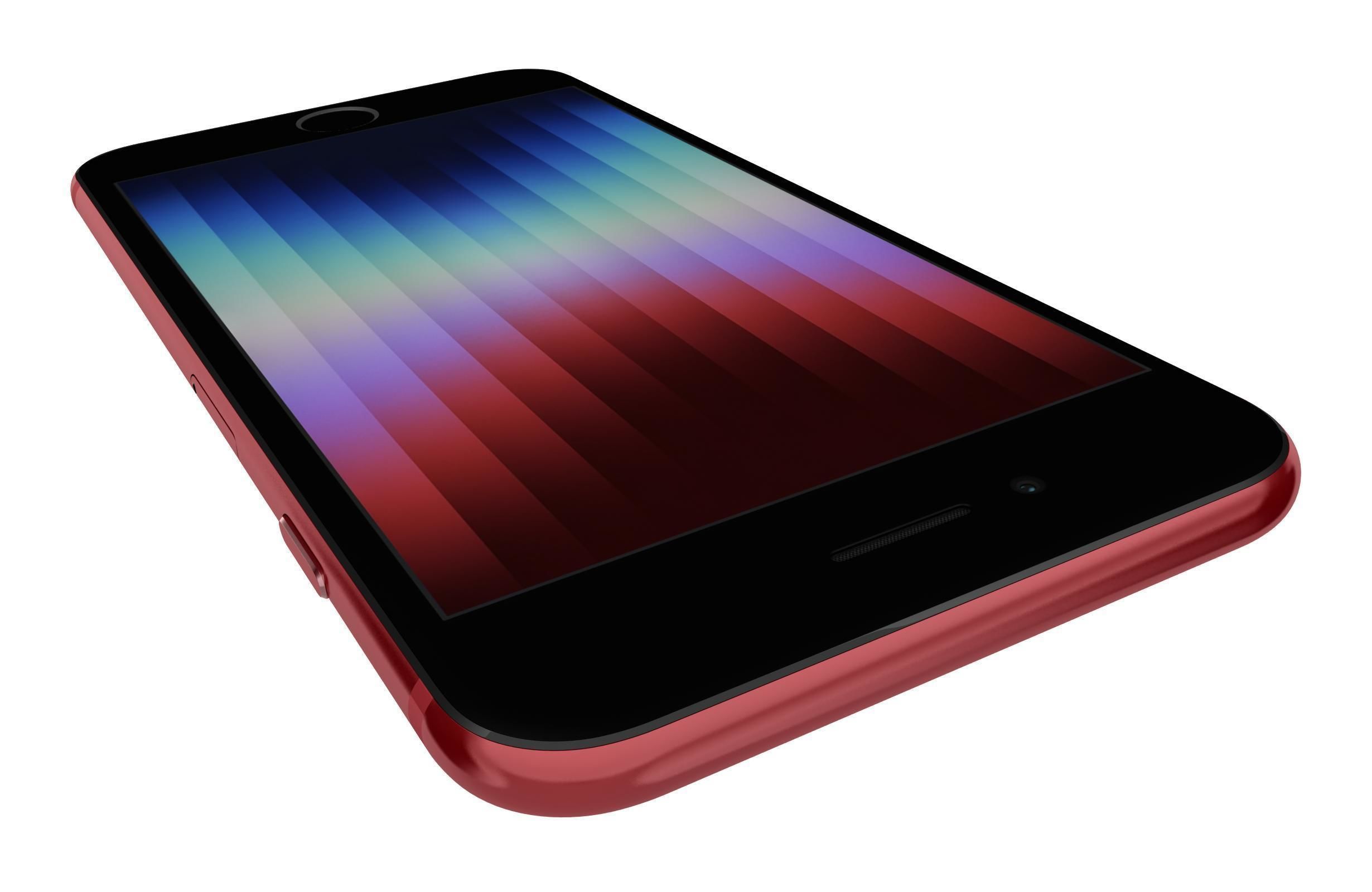 Apple iPhone SE 2022 Red Low-poly 3D model_13