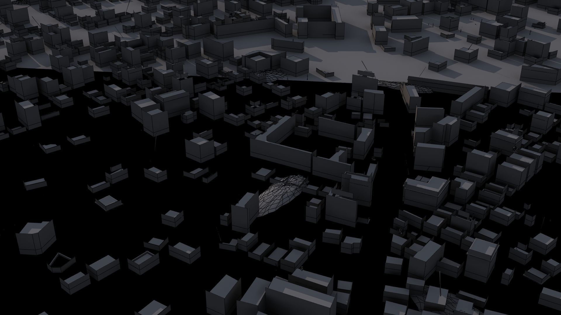 Destroyed City Low-poly 3D model_50