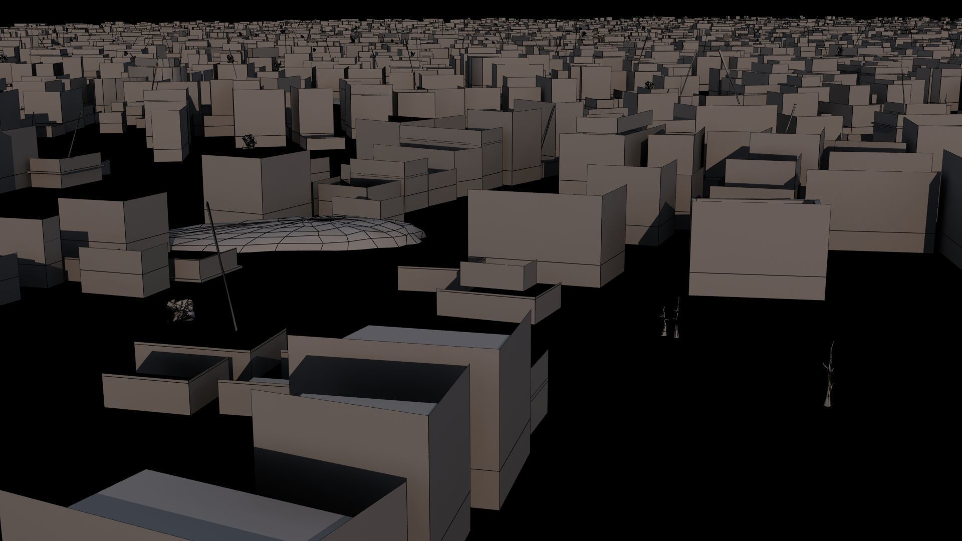 Destroyed City Low-poly 3D model_46