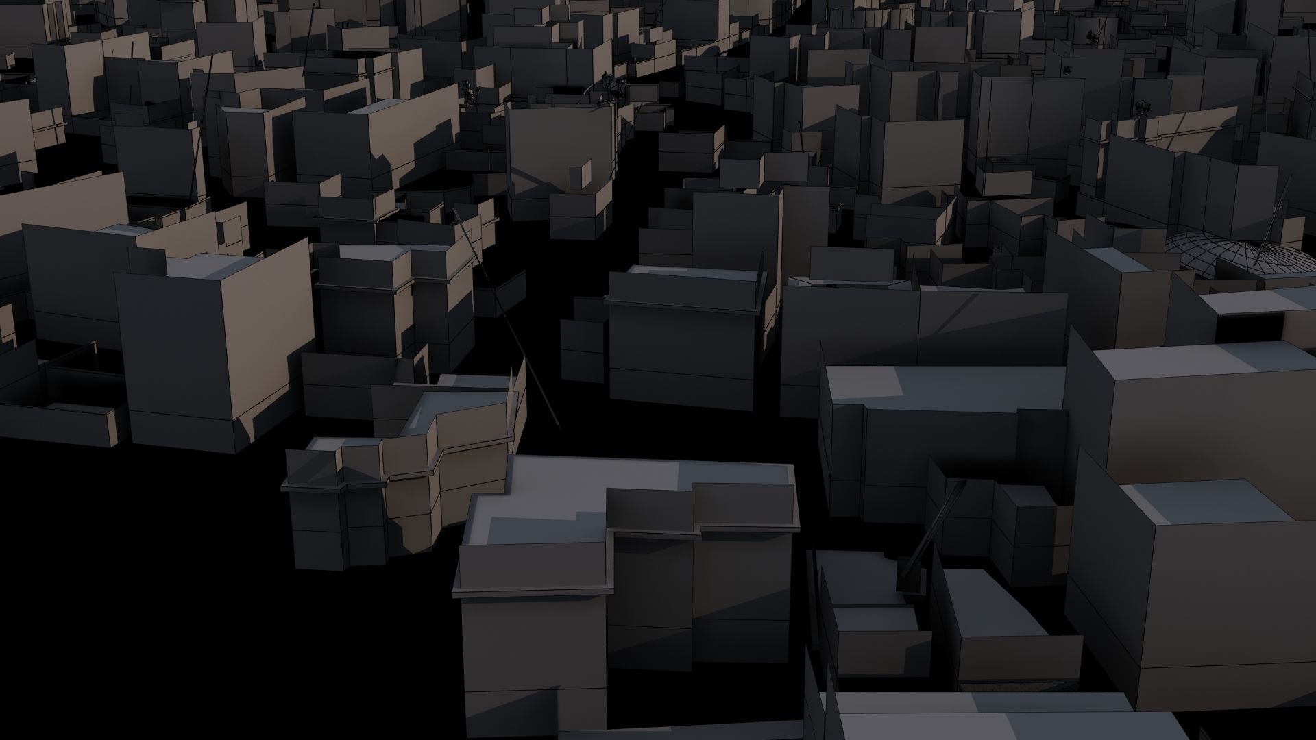 Destroyed City Low-poly 3D model_44