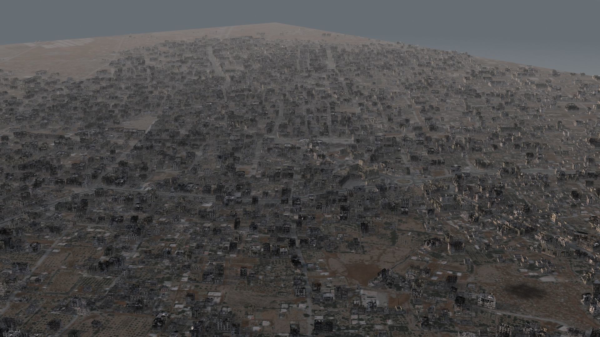 Destroyed City Low-poly 3D model_24